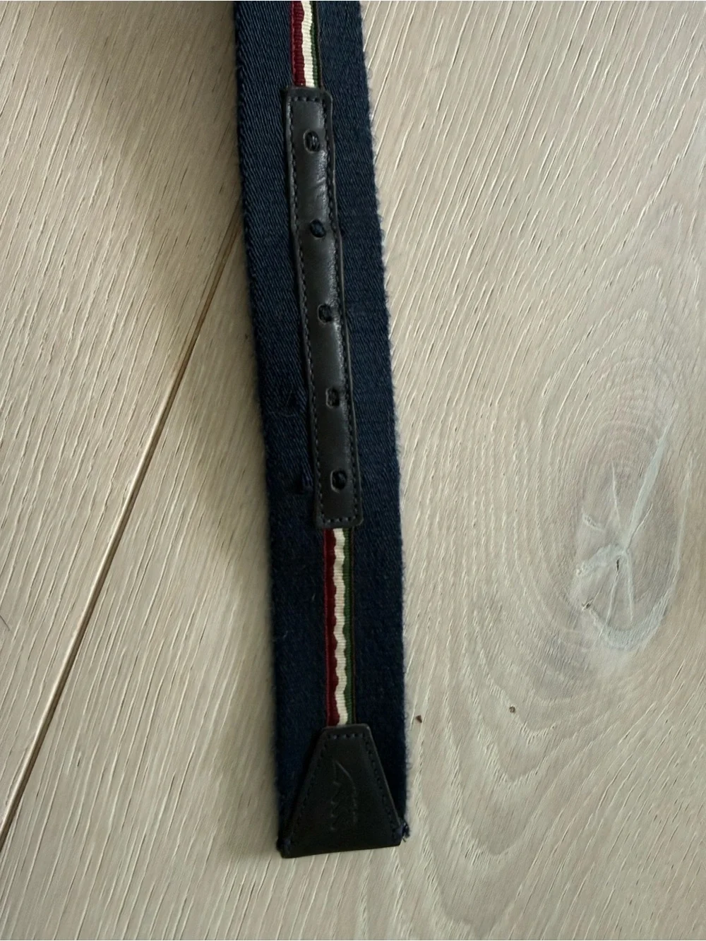Equiline Navy Webbing Belt with Tricolor Stripe
